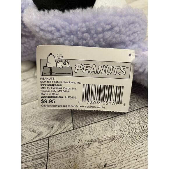 Hallmark Peanuts Easter Bunny Snoopy Plush Purple Stuffed Animal Dog w/ Tag - Picture 10 of 10